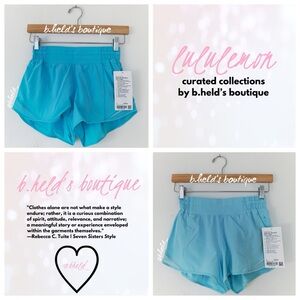 🩵🧁 lululemon Turquoise Icing Blue Hotty Hot Short Bundle Size 4 Brand New NWT